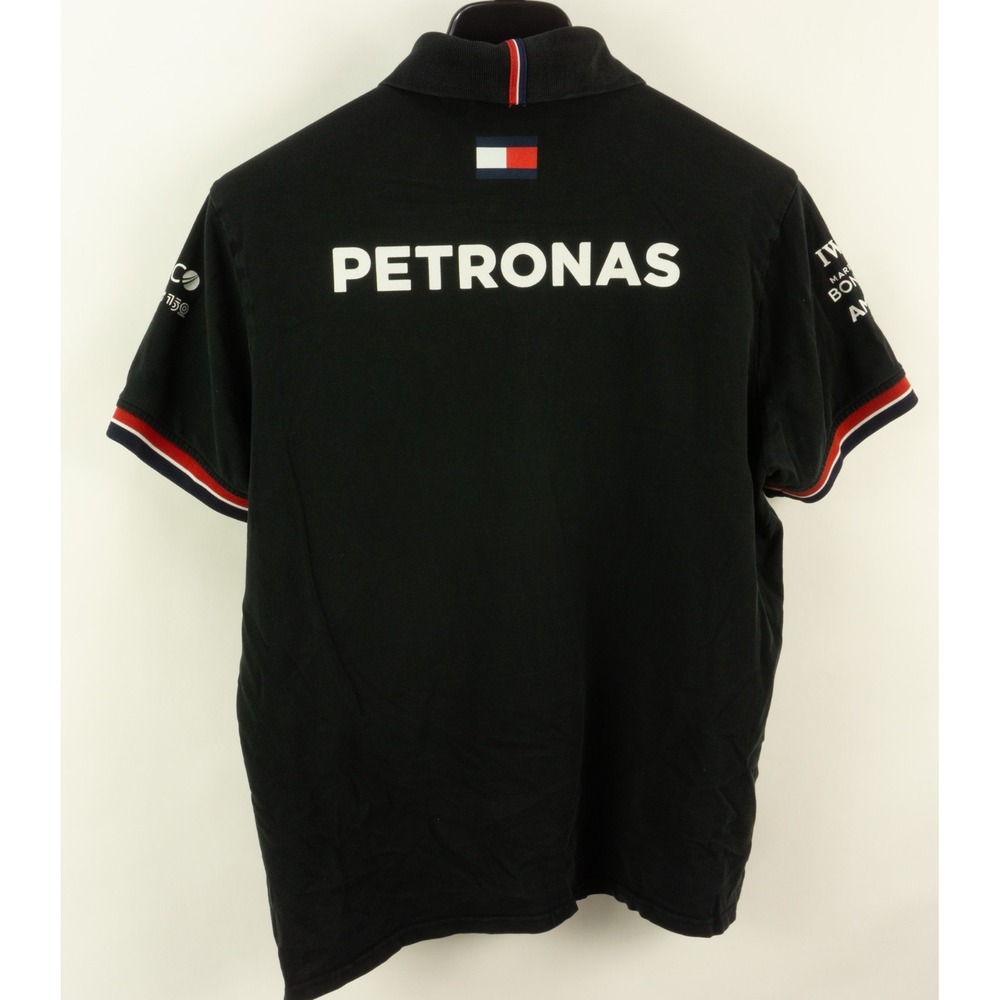 Mercedes AMG Petronas Polo Shirt Mens XL Black Pique Formula One F1 Racing Team - Picture 2 of 9
